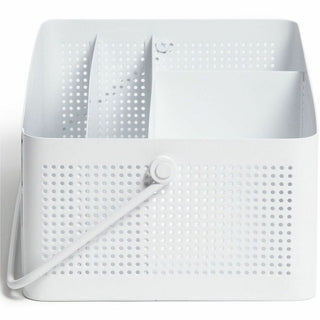 U Brands Perforated All-in-One Desktop Caddy - 4 Compartment(s) - Durable, Portable, Handle - Metal - 1 Each
