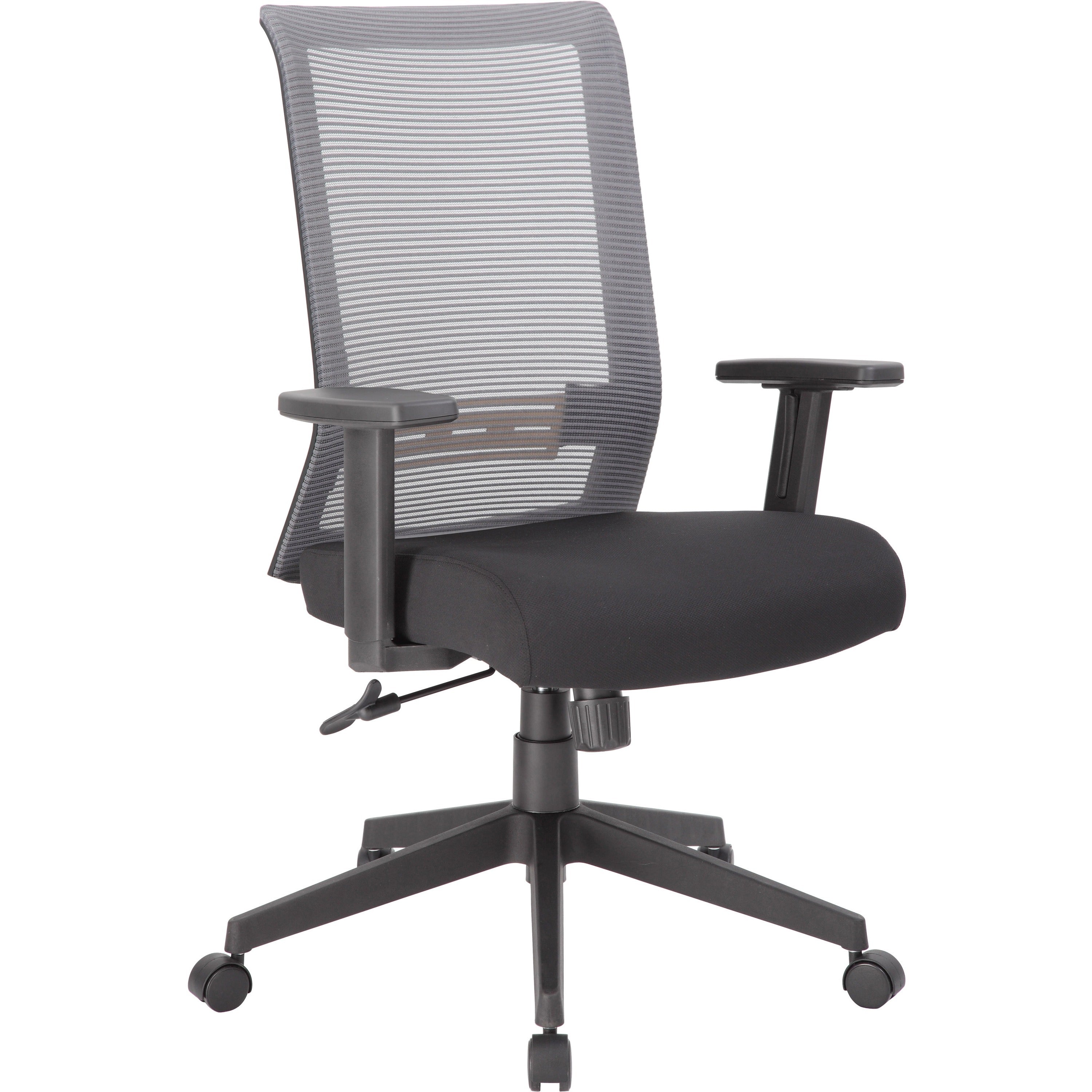 Boss Mesh Task Chair - 5-star Base - Gray, Black - Mesh - Armrest - 1 Each - 1