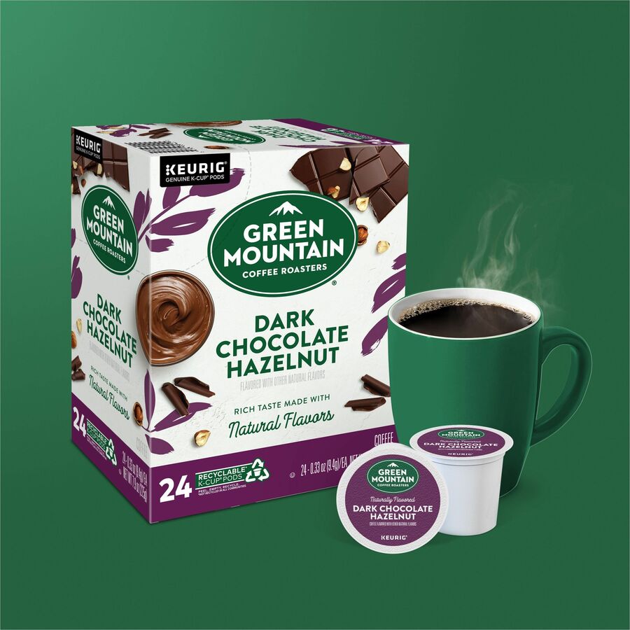 Green Mountain Coffee Roasters K-Cup Dark Chocolate Hazelnut Coffee - Compatible with K-Cup Brewer, Keurig Brewer - Medium - 24 / Box - 5