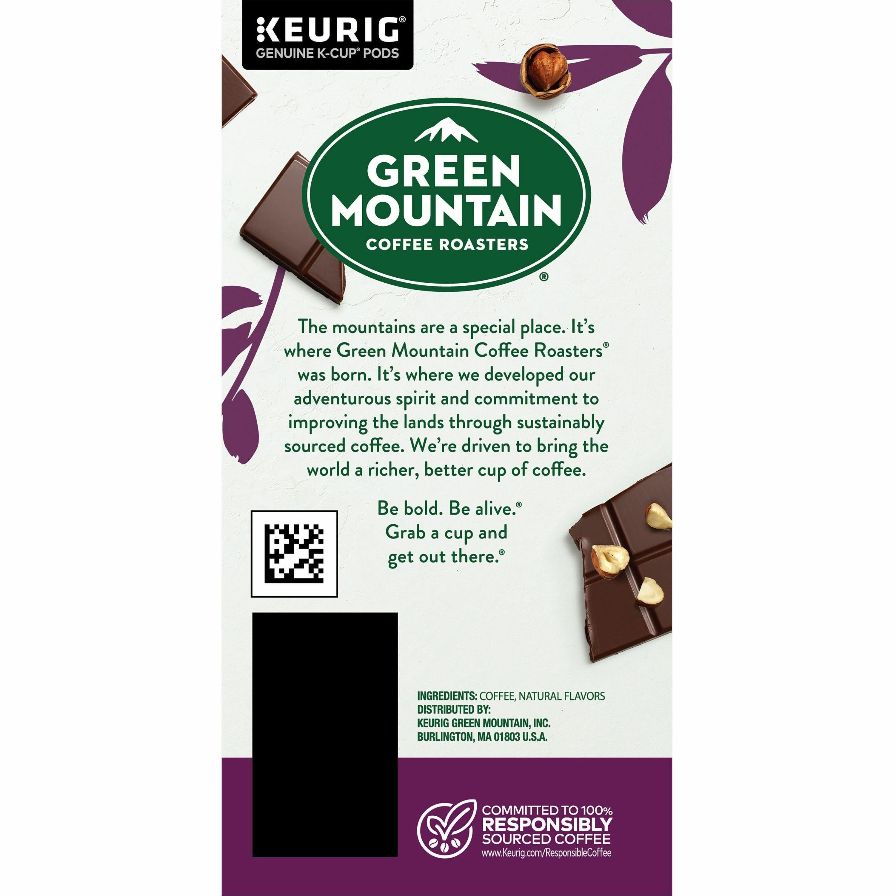 Green Mountain Coffee Roasters K-Cup Dark Chocolate Hazelnut Coffee - Compatible with K-Cup Brewer, Keurig Brewer - Medium - 24 / Box - 4