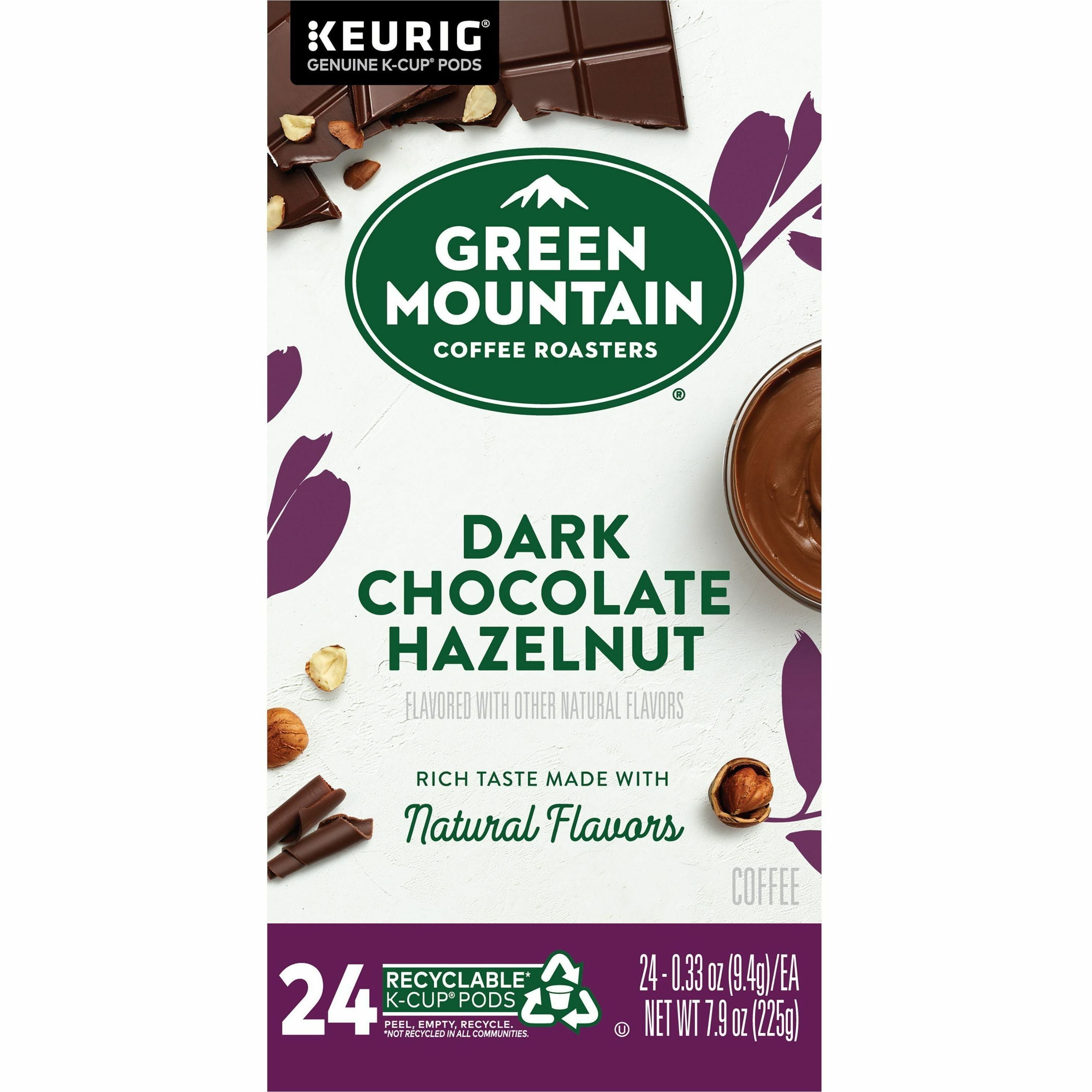 Green Mountain Coffee Roasters K-Cup Dark Chocolate Hazelnut Coffee - Compatible with K-Cup Brewer, Keurig Brewer - Medium - 24 / Box - 2