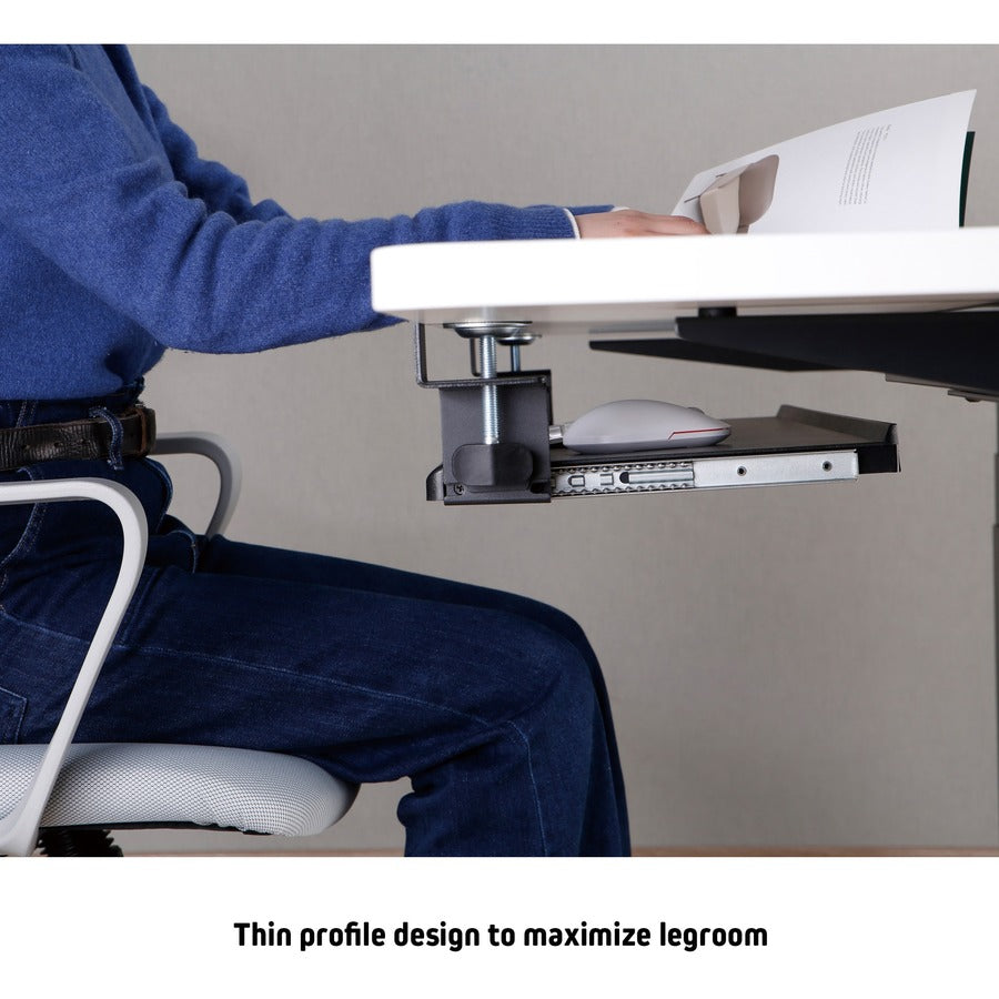 Desk Clamp Five-Position Tilting Keyboard Tray, 26.8" x 11.1, Black