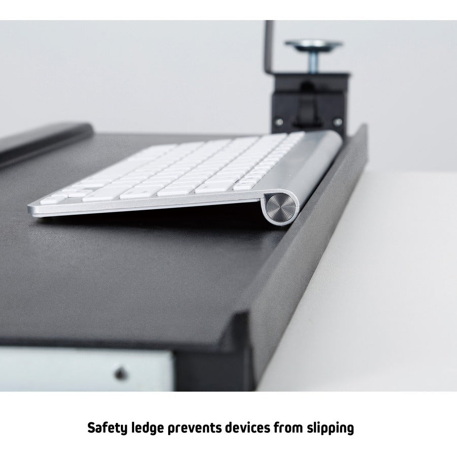 Desk Clamp Five-Position Tilting Keyboard Tray, 26.8" x 11.1, Black