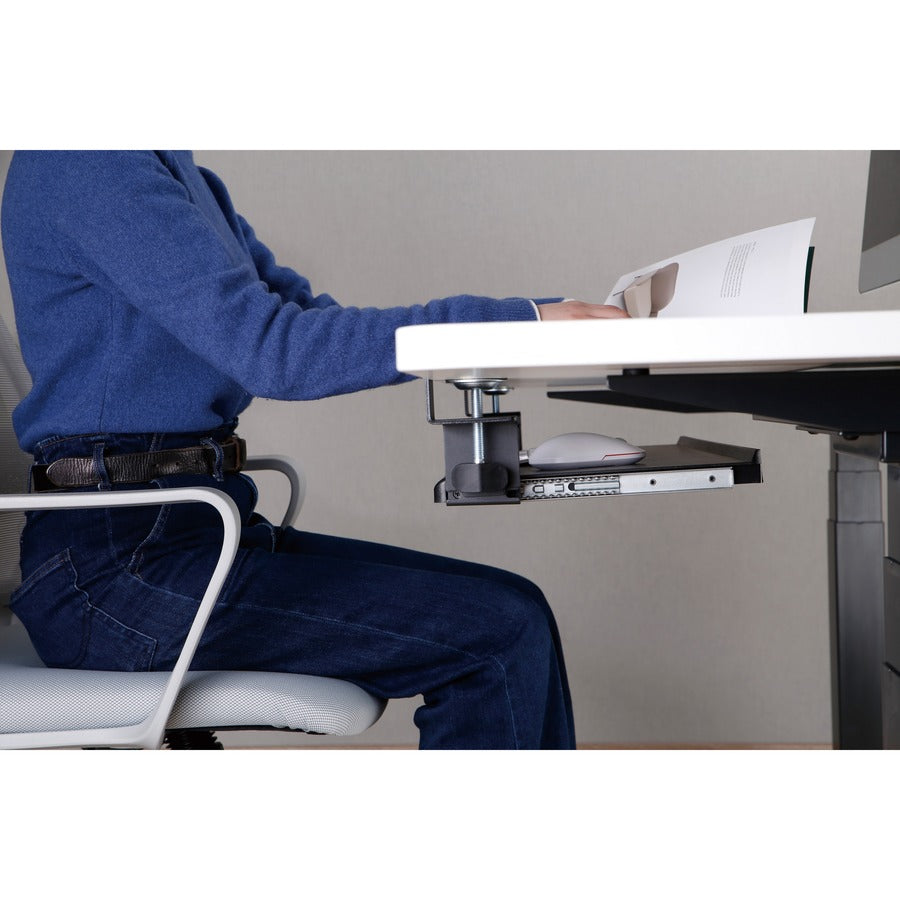 Desk Clamp Five-Position Tilting Keyboard Tray, 26.8" x 11.1, Black