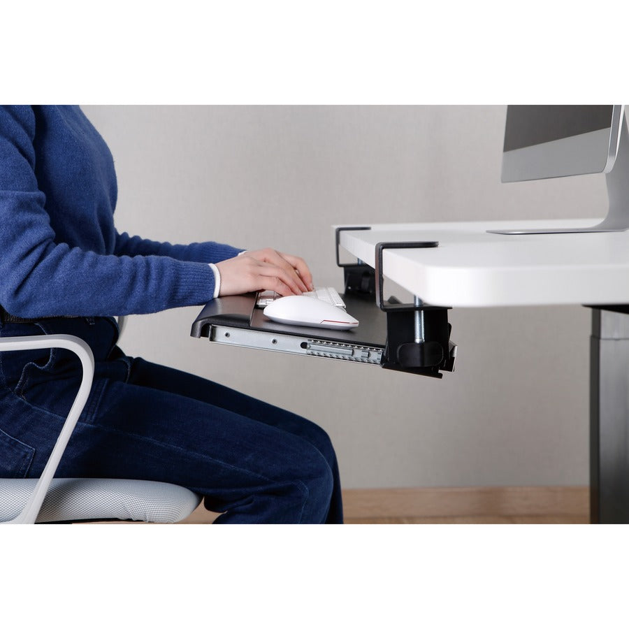 Desk Clamp Five-Position Tilting Keyboard Tray, 26.8" x 11.1, Black
