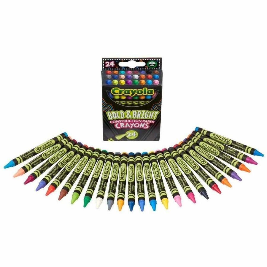 Crayola Construction Paper Crayons - Art, Paper, Cardboard - 1 Pack - Assorted