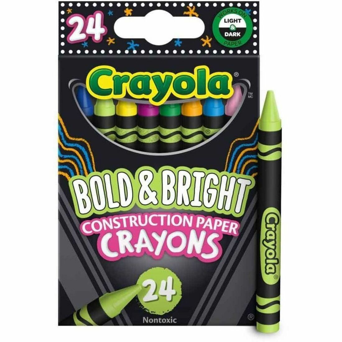 Crayola Construction Paper Crayons - Art, Paper, Cardboard - 1 Pack - Assorted