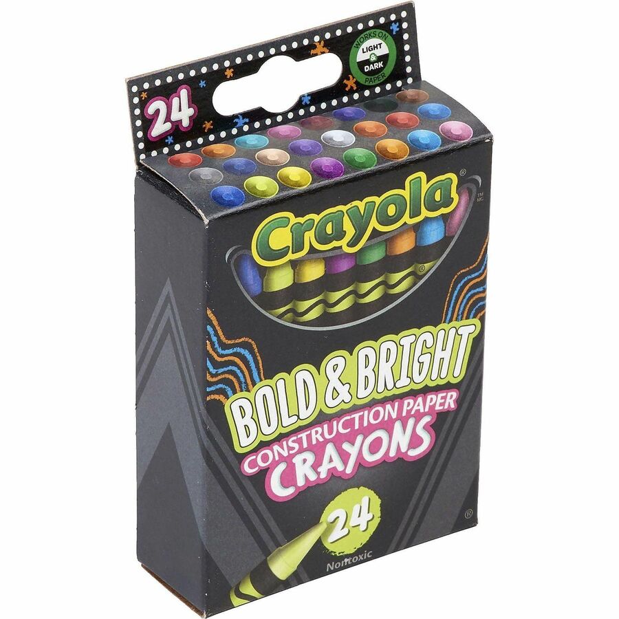 Crayola Construction Paper Crayons - Art, Paper, Cardboard - 1 Pack - Assorted