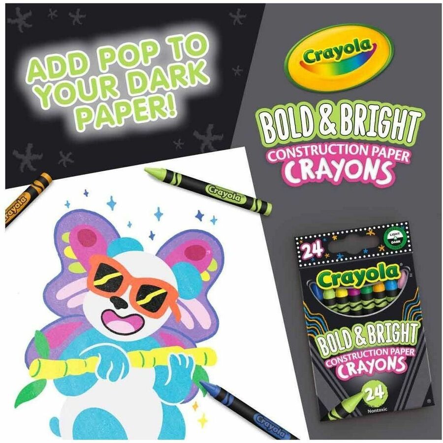 Crayola Construction Paper Crayons - Art, Paper, Cardboard - 1 Pack - Assorted