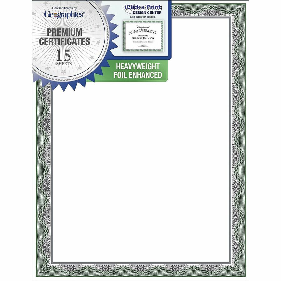 geographics-silver-foil-award-certificates-65-lb-basis-weight-11-inkjet-laser-compatible-assorted-green-silver-white-foil-15-pack_geo48763 - 4