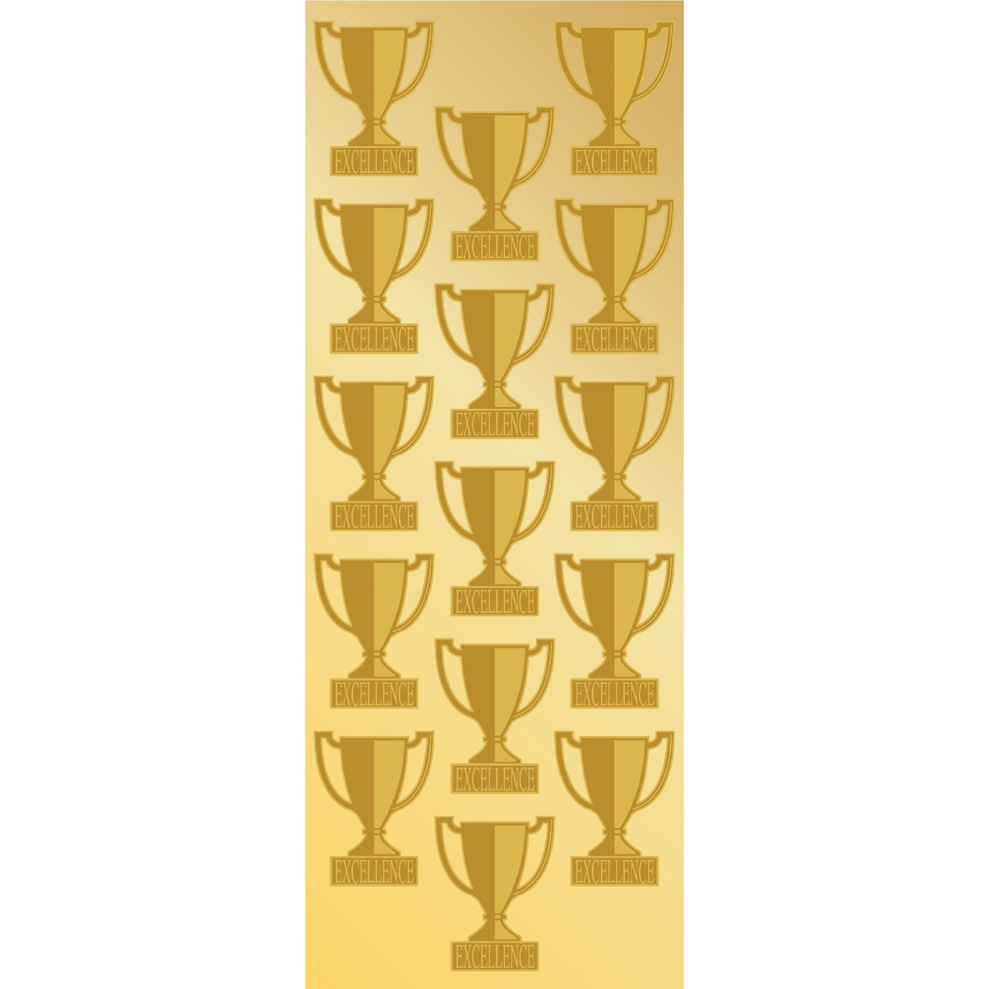 Geographics Gold Foil Trophy Seals - 1.25" Diameter - Self-adhesive - For Award, Certificate, Gift, Envelope, Scrapbooking, Diploma, Card - Gold, Assorted - 45 / Pack