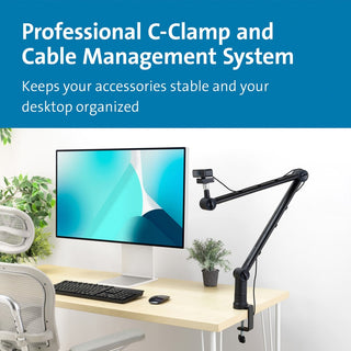 Kensington A1020 Mounting Arm for Microphone, Webcam, Lighting System, Camera, Telescope - Black - 1 Each