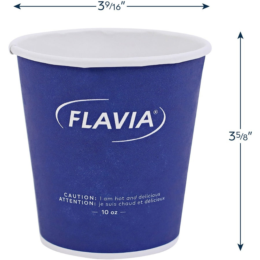 Flavia 10 oz Hot Beverage Paper Cups - 1000 / Carton - Blue - Paper - Beverage, Hot Drink