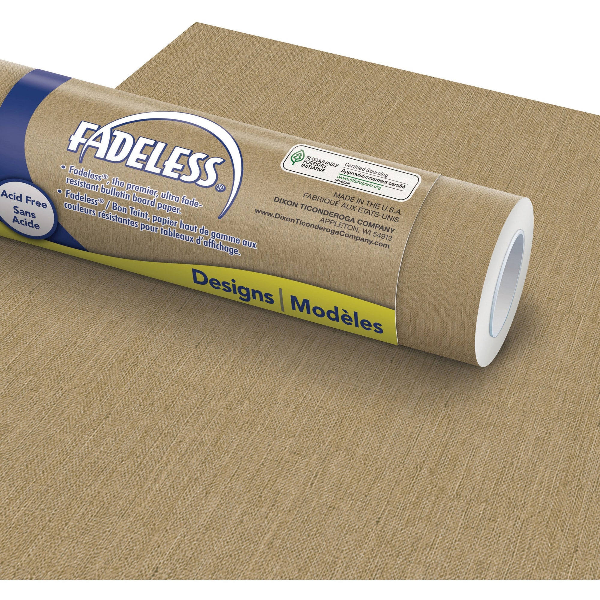 Fadeless Bulletin Board Paper Rolls - Bulletin Board, Classroom, Fun and Learning, File Cabinet, Door, Display, Paper Sculpture, Table Skirting, Party, Home Project, Office Project, ... - 48"Width x 50 ftLength - 50 lb Basis Weight - 1 Roll - Natural