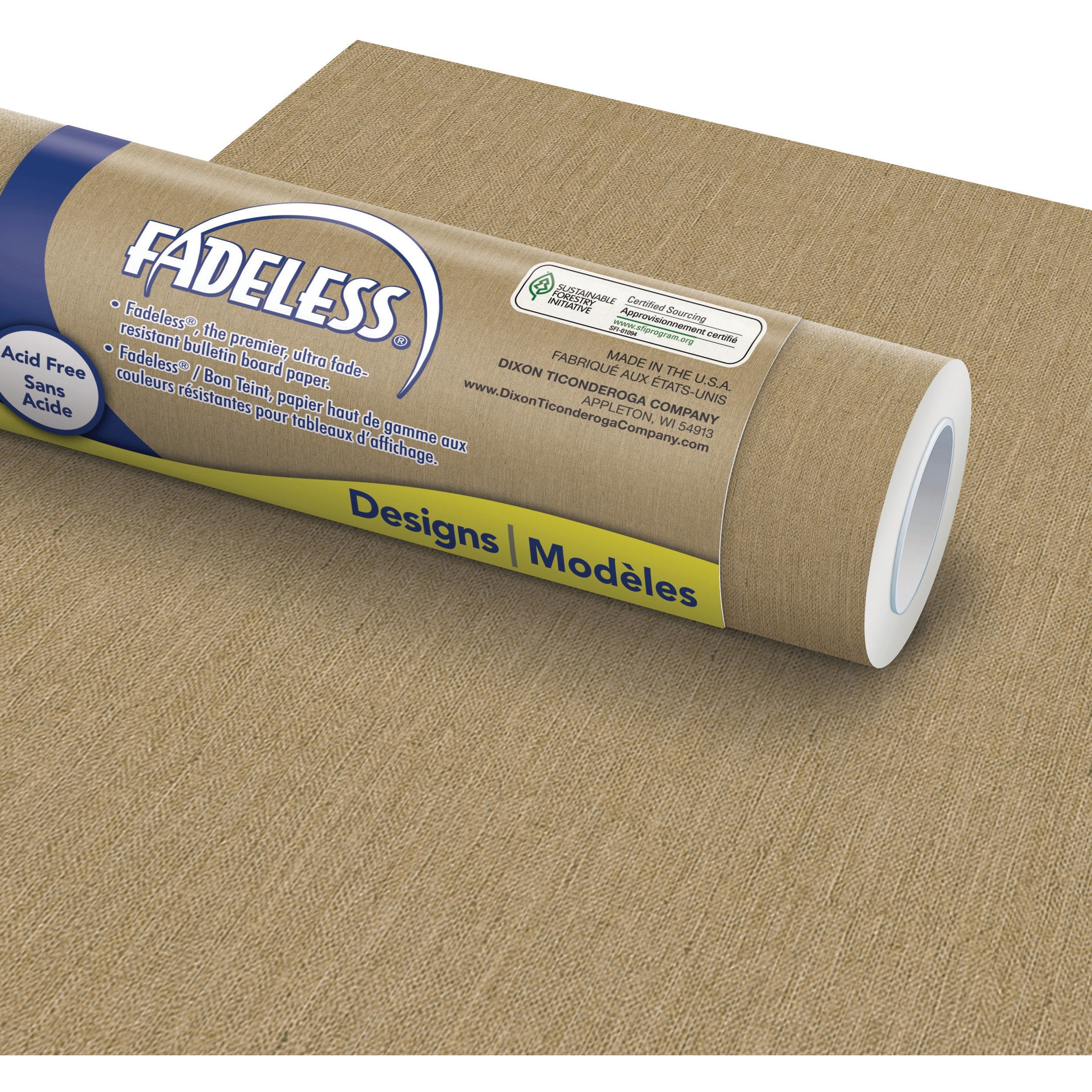 Fadeless Bulletin Board Paper Rolls - Bulletin Board, Classroom, Fun and Learning, File Cabinet, Door, Display, Paper Sculpture, Table Skirting, Party, Home Project, Office Project, ... - 48"Width x 50 ftLength - 50 lb Basis Weight - 1 Roll - Natural