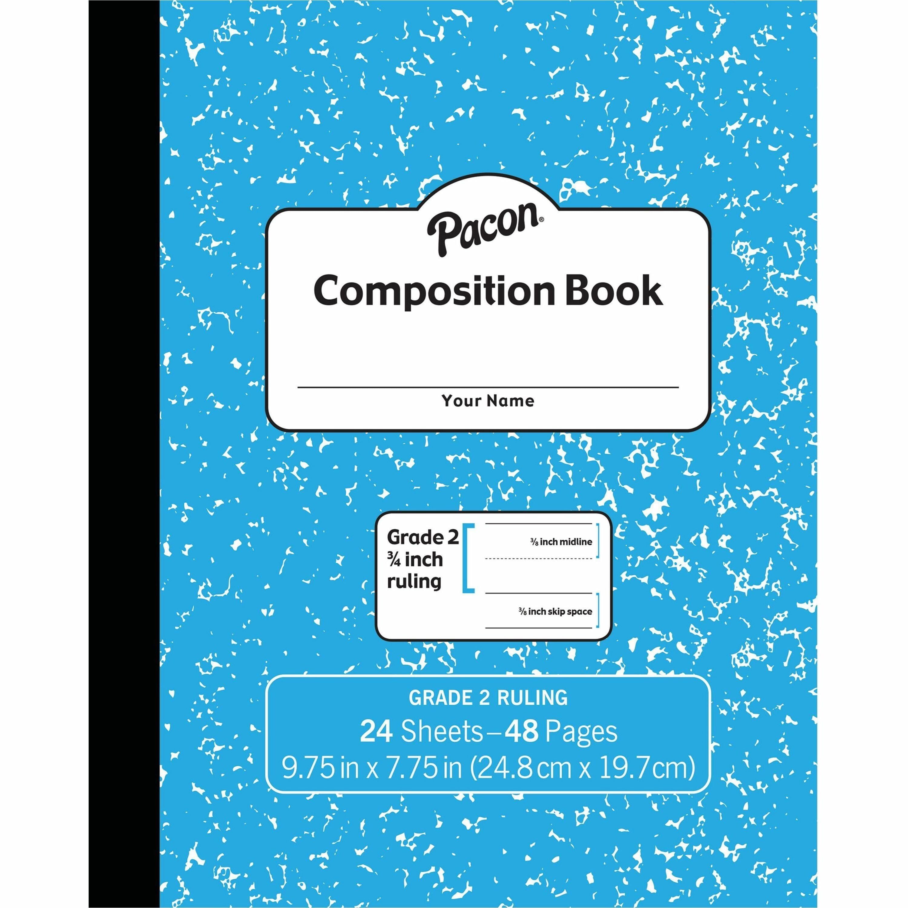 pacon-composition-book-24-sheets-48-pages-98-x-75-blue-marble-cover-durable-cover-soft-cover-1-each_pacpmmk37138 - 1