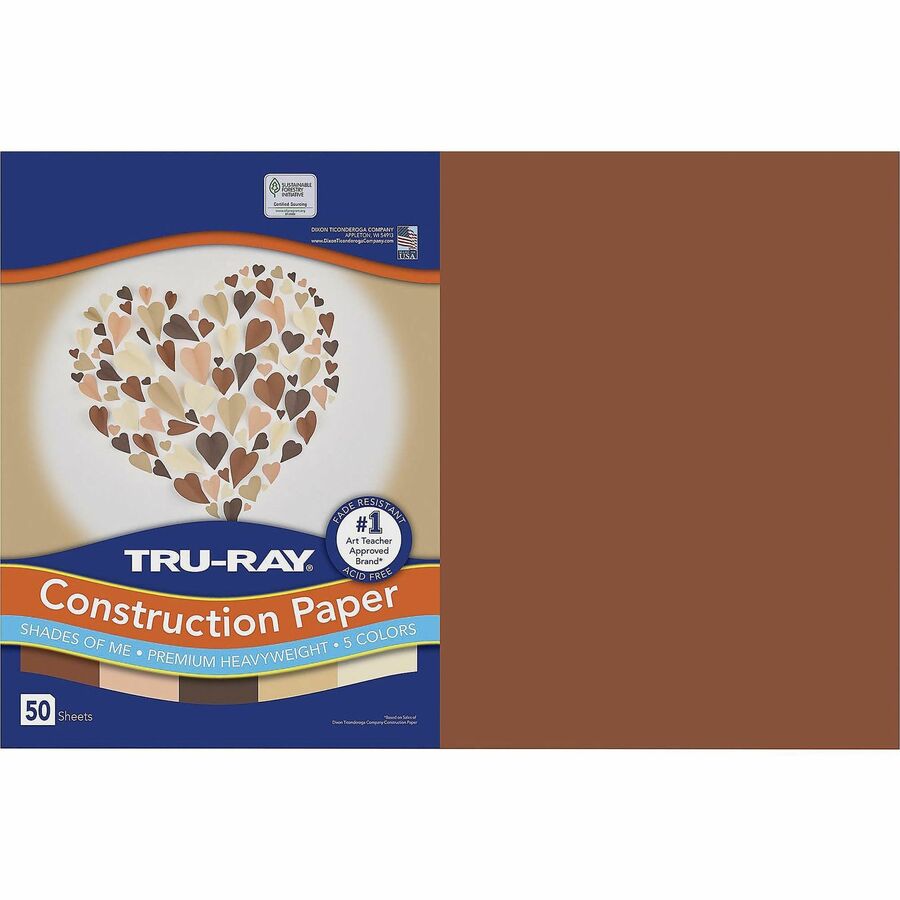 tru-ray-construction-paper-art-project-craft-project-12width-x-18length-76-lb-basis-weight-50-pack-assorted-fiber-sulphite_pacp102950 - 6
