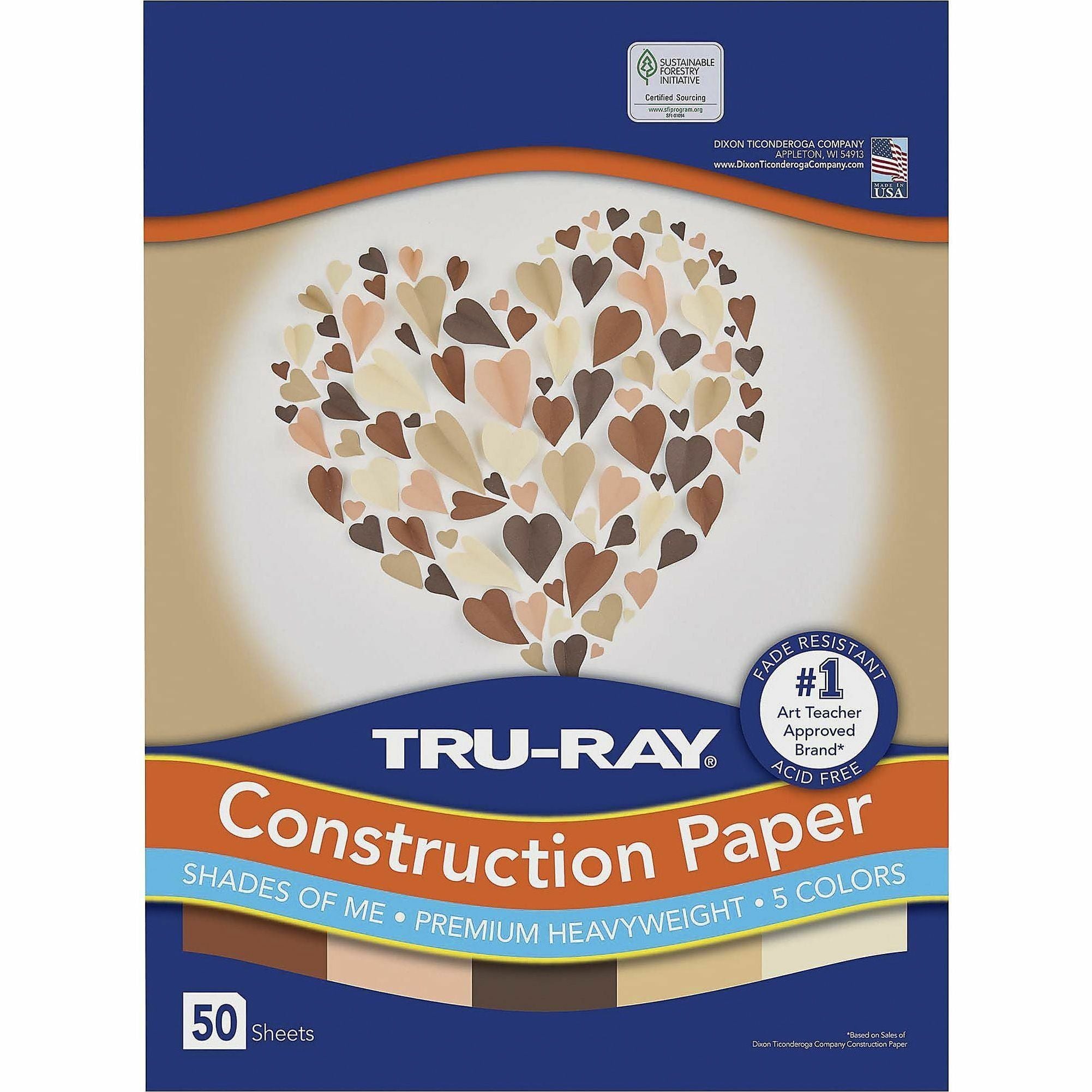 tru-ray-construction-paper-art-project-craft-project-9width-x-12length-76-lb-basis-weight-50-pack-assorted-fiber-sulphite_pacp102949 - 2