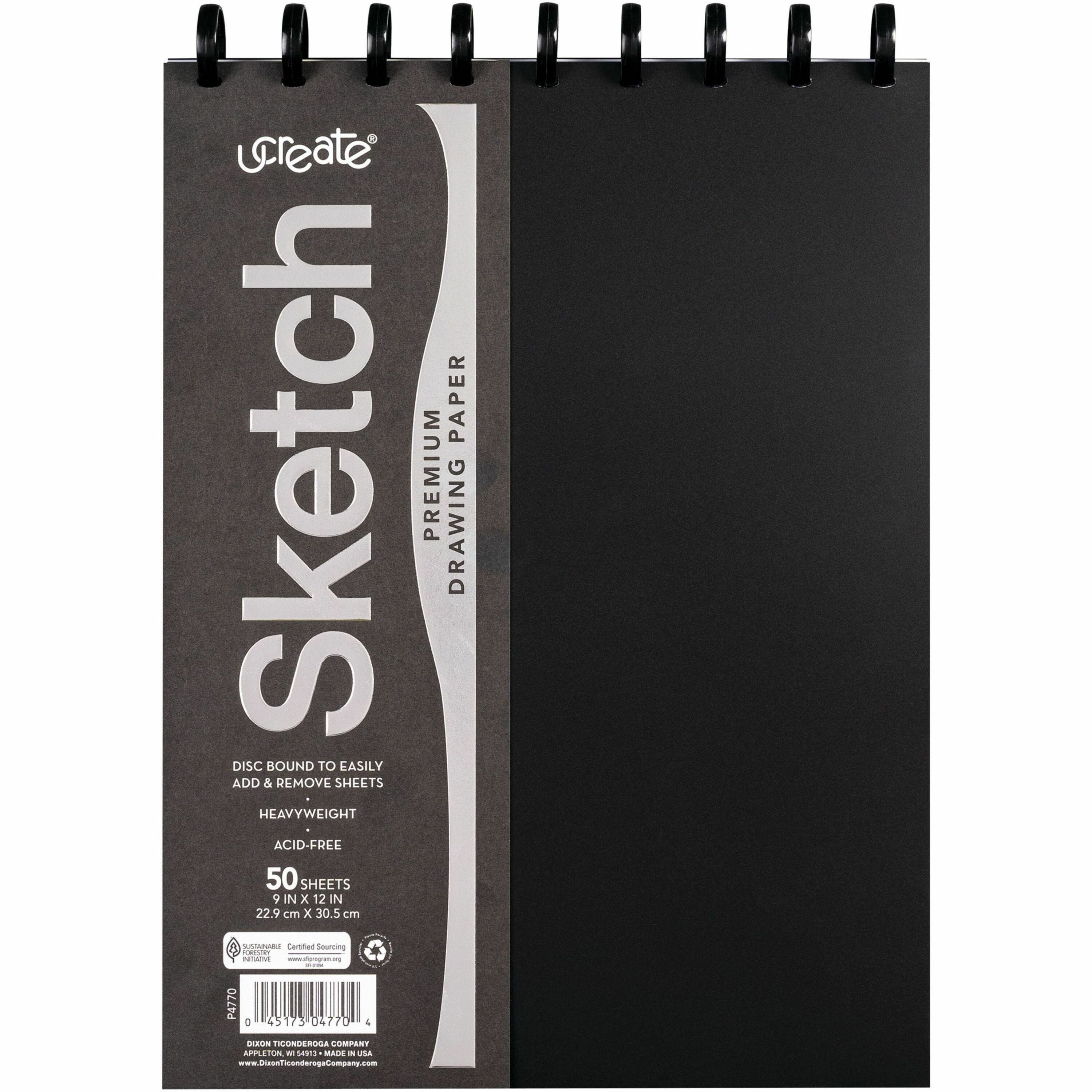 ucreate-disc-bound-sketch-book-50-sheets-disc-9-x-12-9-x-12-heavyweight-acid-free-recyclable-1-each_pacp4770 - 1