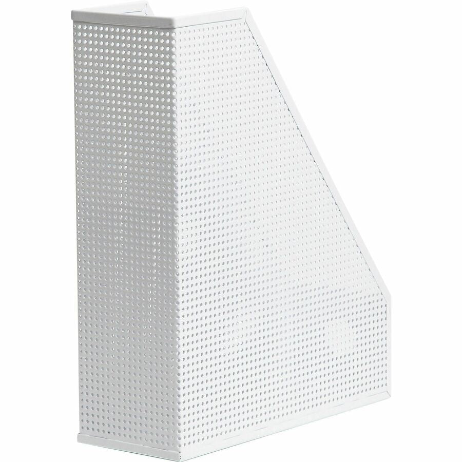 U Brands Perforated Magazine Holder - 1 Pocket(s) - White - Metal - 1 Each