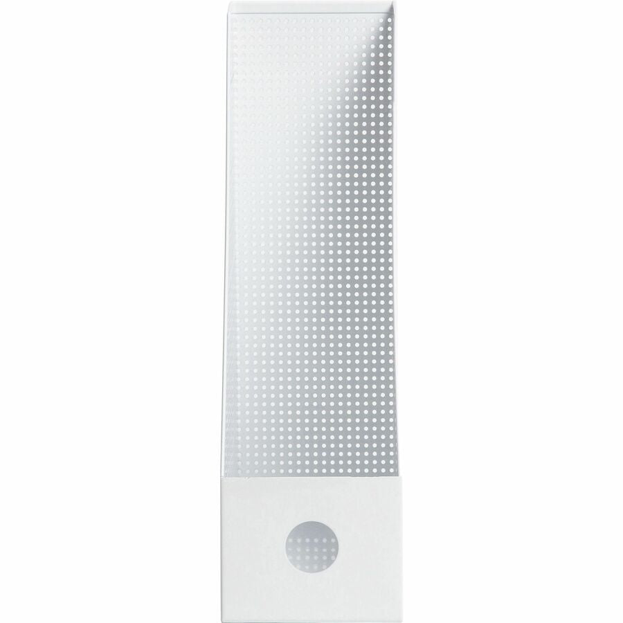 U Brands Perforated Magazine Holder - 1 Pocket(s) - White - Metal - 1 Each