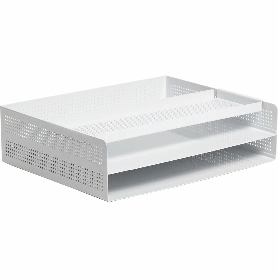 U Brands Perforated Paper Tray - Durable - White - Metal - 1 Each