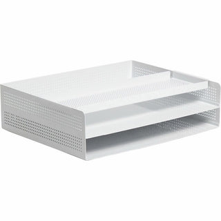U Brands Perforated Paper Tray - Durable - White - Metal - 1 Each
