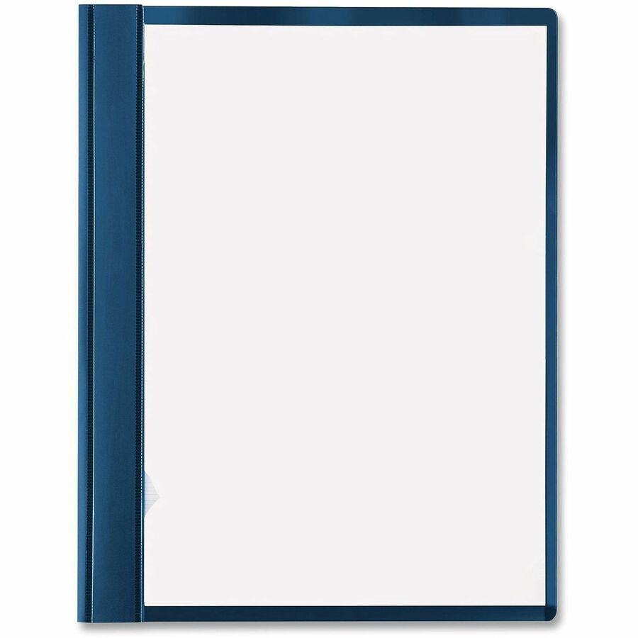 Clear Front Vinyl Report Cover, Prong Fastener, 0.5" Capacity, 8.5 x 11, Clear/Blue