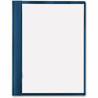 Clear Front Vinyl Report Cover, Prong Fastener, 0.5" Capacity, 8.5 x 11, Clear/Blue