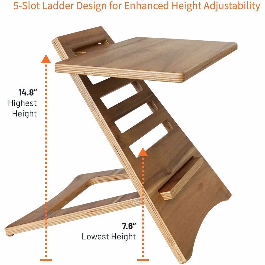 DC150A High Rise Acacia Wood Laptop Riser, 17x11.8x7.63 to 14.75, Brown Woodgrain, Supports 20 lb, Ships in 1-3 Business Days