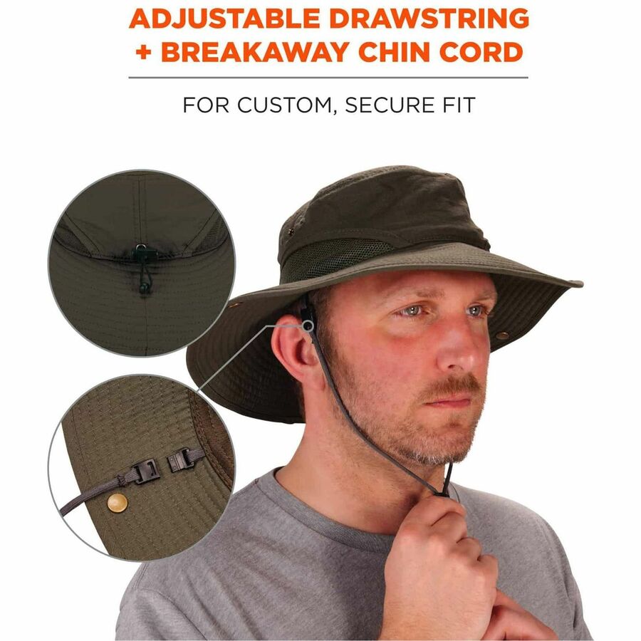 Chill-Its 8936 Lightweight Mesh Paneling Ranger Hat, Small/Medium, Olive, Ships in 1-3 Business Days