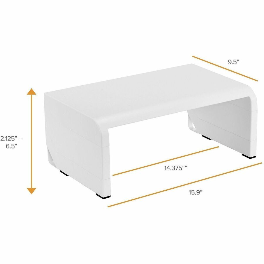 Stanley-Bostitch Adjustable Monitor Stand - Up to 30" Screen Support - 25 lb Load Capacity - White