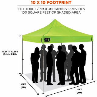 Shax 6052 Heavy-Duty Tent Kit + Mesh Windows, Single Skin, 10 ft x 10 ft, Polyester/Steel, Lime, Ships in 1-3 Business Days