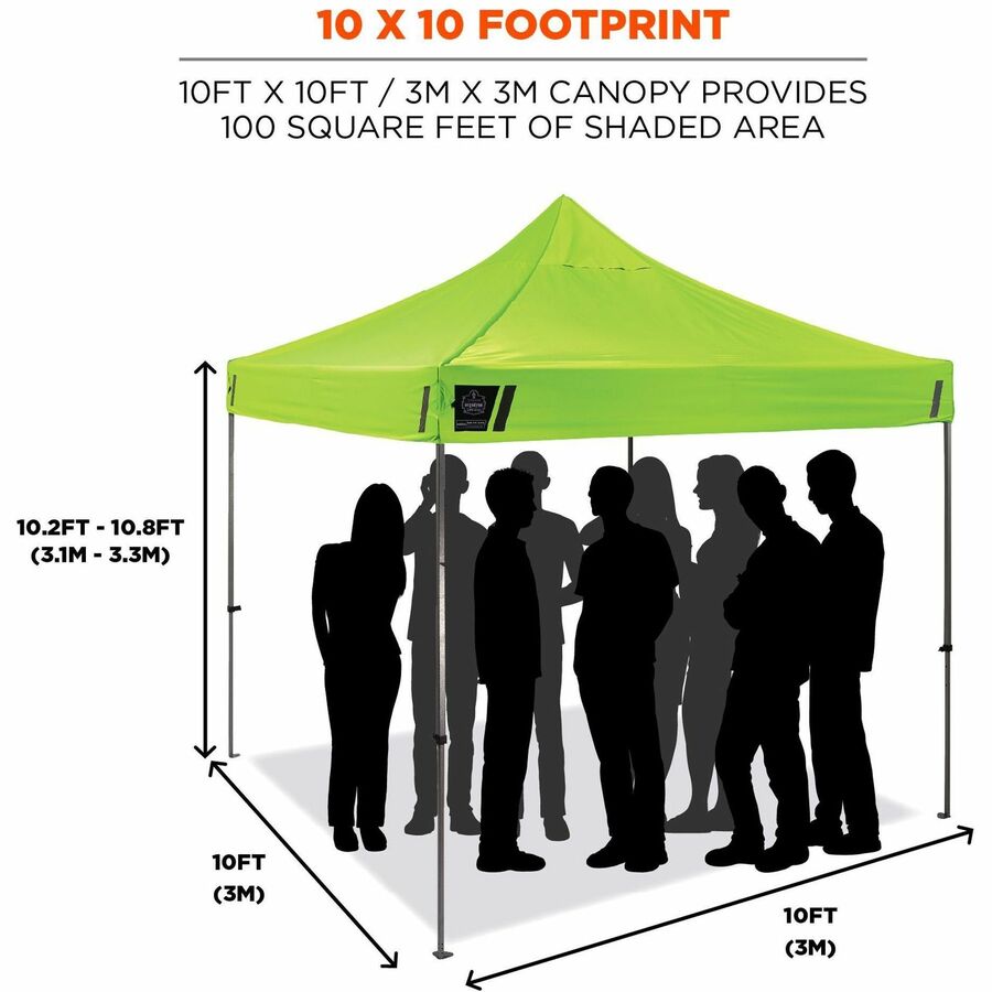 Shax 6052 Heavy-Duty Tent Kit + Mesh Windows, Single Skin, 10 ft x 10 ft, Polyester/Steel, Lime, Ships in 1-3 Business Days