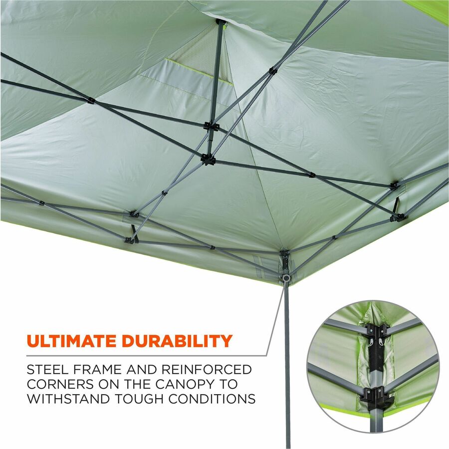 Shax 6052 Heavy-Duty Tent Kit + Mesh Windows, Single Skin, 10 ft x 10 ft, Polyester/Steel, Lime, Ships in 1-3 Business Days