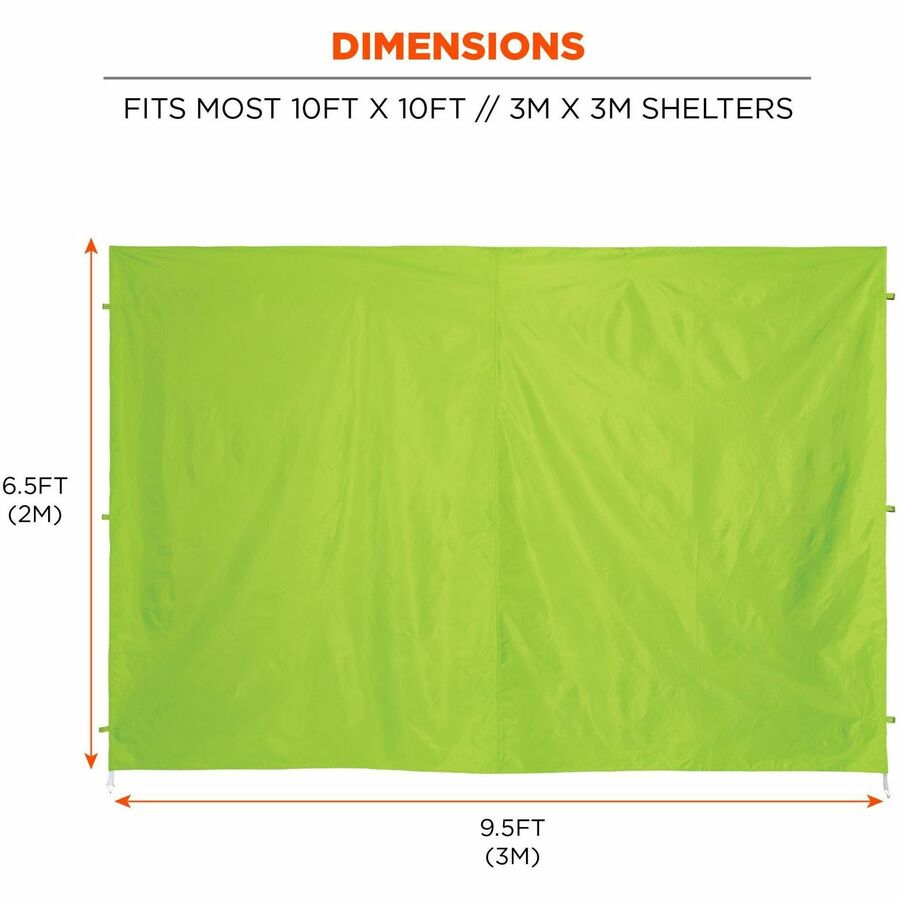 Shax 6054 Pop-Up Tent Sidewall Kit, Single Skin, 10 ft x 10 ft, Polyester, Lime, Ships in 1-3 Business Days