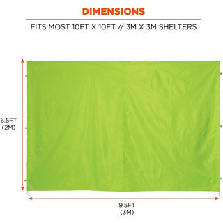 Shax 6054 Pop-Up Tent Sidewall Kit, Single Skin, 10 ft x 10 ft, Polyester, Lime, Ships in 1-3 Business Days