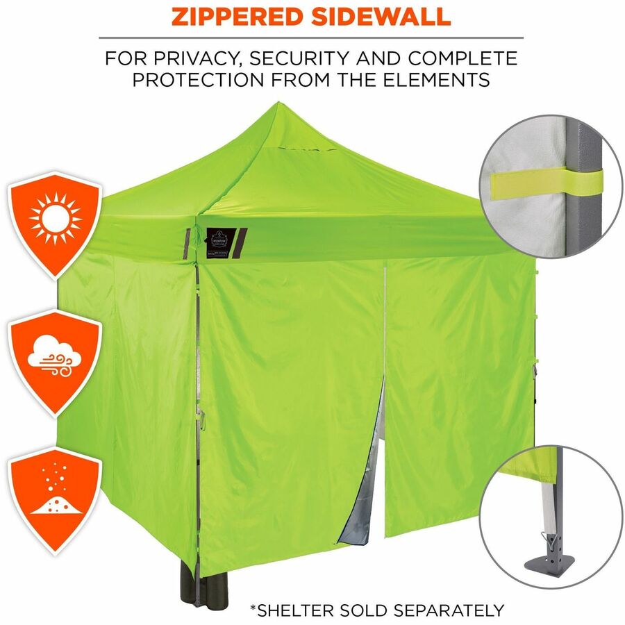 Shax 6054 Pop-Up Tent Sidewall Kit, Single Skin, 10 ft x 10 ft, Polyester, Lime, Ships in 1-3 Business Days