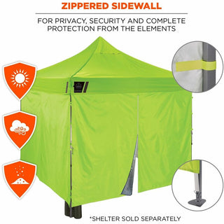Shax 6054 Pop-Up Tent Sidewall Kit, Single Skin, 10 ft x 10 ft, Polyester, Lime, Ships in 1-3 Business Days