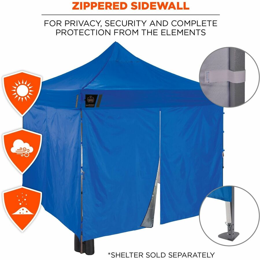 Shax 6054 Pop-Up Tent Sidewall Kit, Single Skin, 10 ft x 10 ft, Polyester, Blue, Ships in 1-3 Business Days