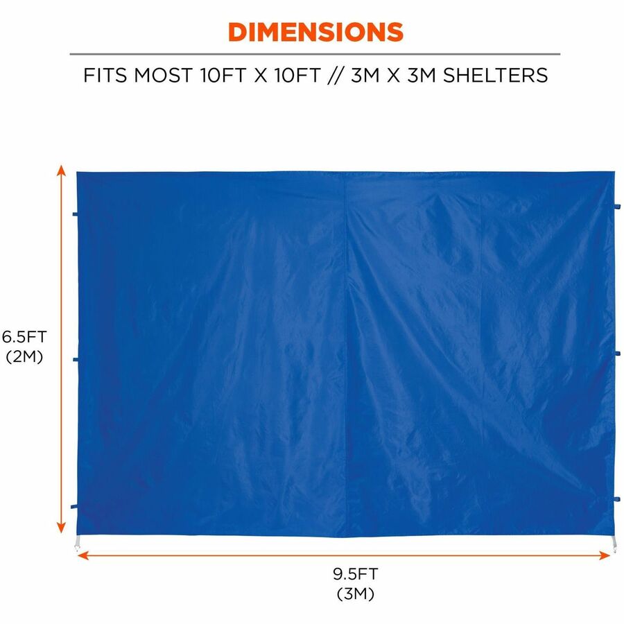 Shax 6054 Pop-Up Tent Sidewall Kit, Single Skin, 10 ft x 10 ft, Polyester, Blue, Ships in 1-3 Business Days