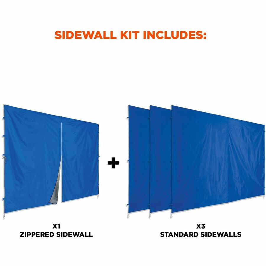 Shax 6054 Pop-Up Tent Sidewall Kit, Single Skin, 10 ft x 10 ft, Polyester, Blue, Ships in 1-3 Business Days