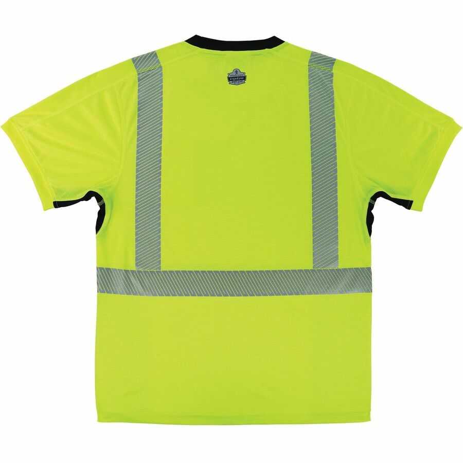 GloWear 8283BK Class 2 Lightweight Performance Hi-Vis T-Shirt, Polyester, 5X-Large, Lime, Ships in 1-3 Business Days