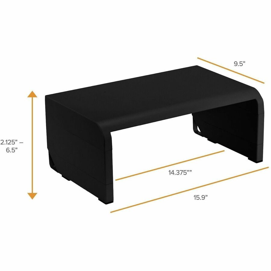 Stanley-Bostitch Adjustable Monitor Stand - Up to 30" Screen Support - 25 lb Load Capacity - Black