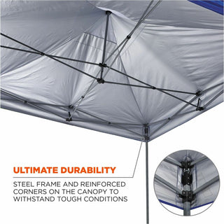 Shax 6053 Enclosed Pop-Up Tent Kit, Single Skin, 10 ft x 10 ft, Polyester/Steel, Blue, Ships in 1-3 Business Days