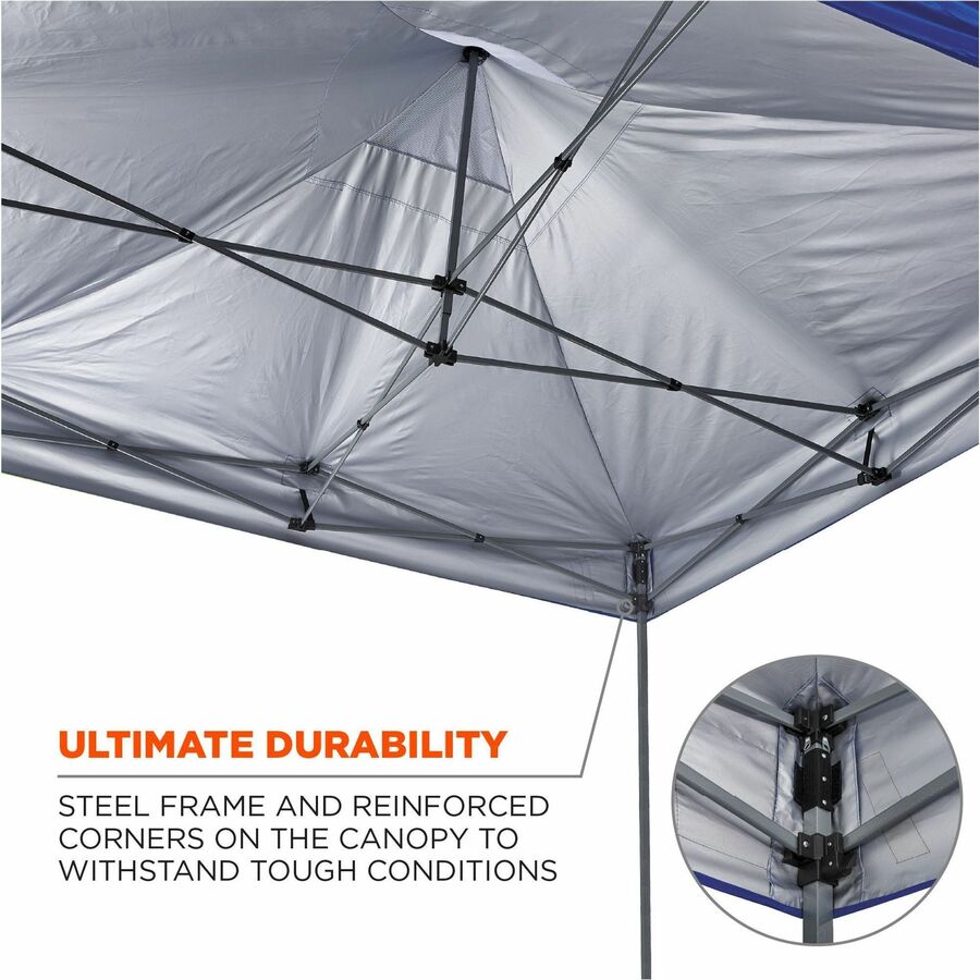 Shax 6053 Enclosed Pop-Up Tent Kit, Single Skin, 10 ft x 10 ft, Polyester/Steel, Blue, Ships in 1-3 Business Days