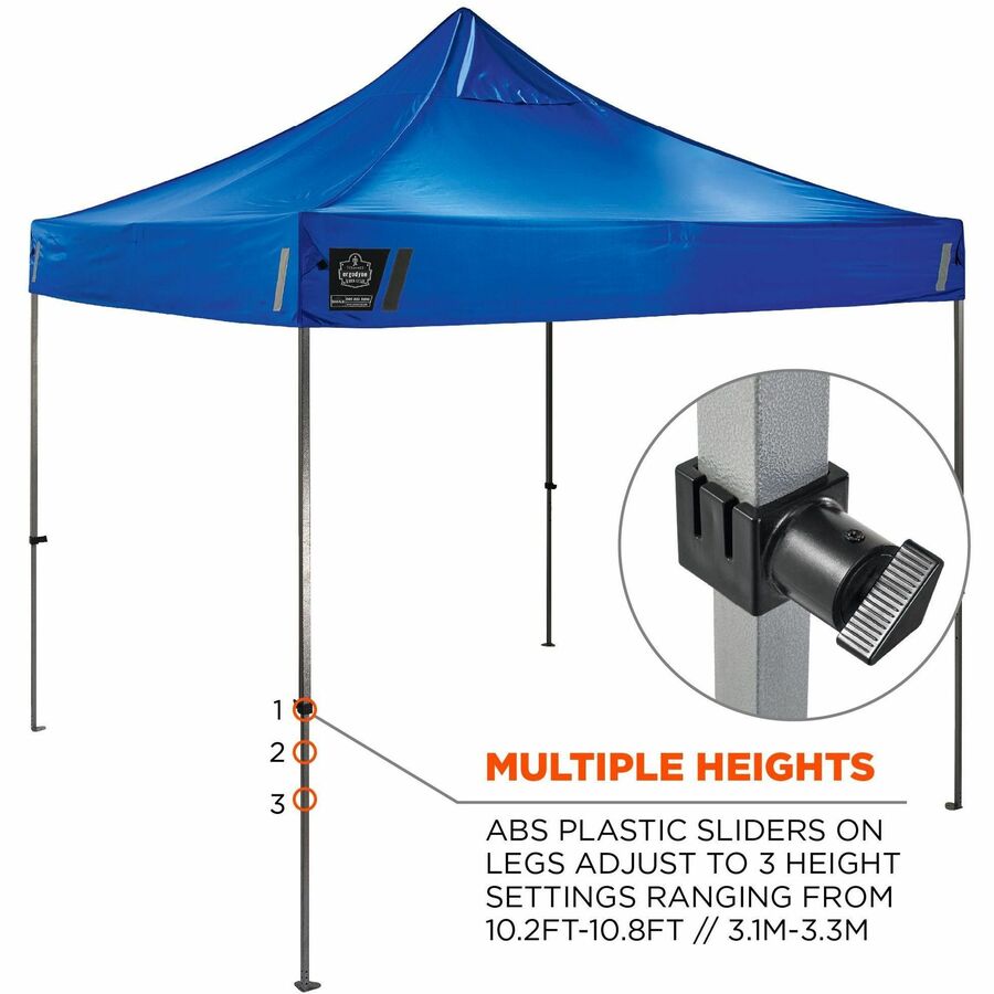 Shax 6053 Enclosed Pop-Up Tent Kit, Single Skin, 10 ft x 10 ft, Polyester/Steel, Blue, Ships in 1-3 Business Days