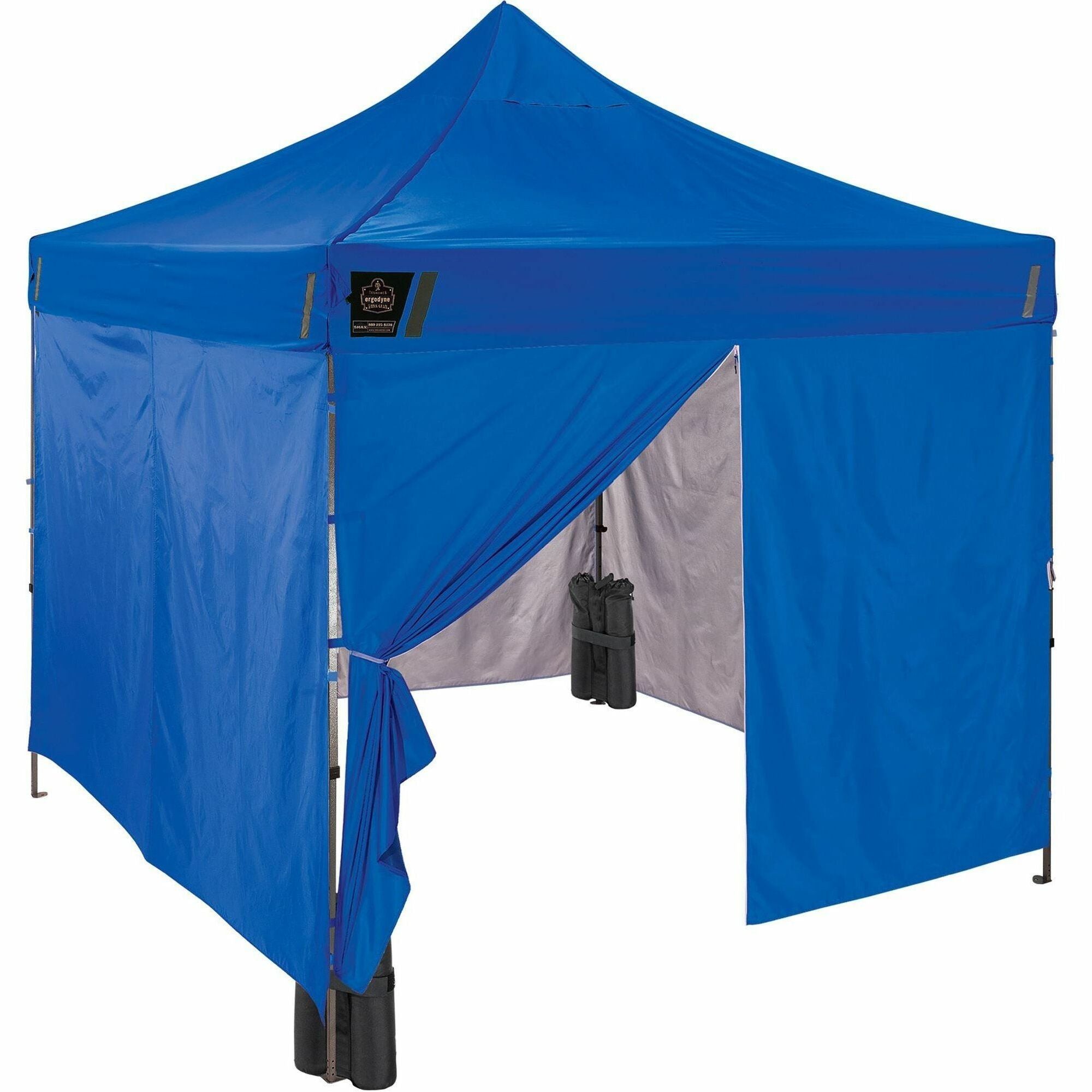 Shax 6053 Enclosed Pop-Up Tent Kit, Single Skin, 10 ft x 10 ft, Polyester/Steel, Blue, Ships in 1-3 Business Days
