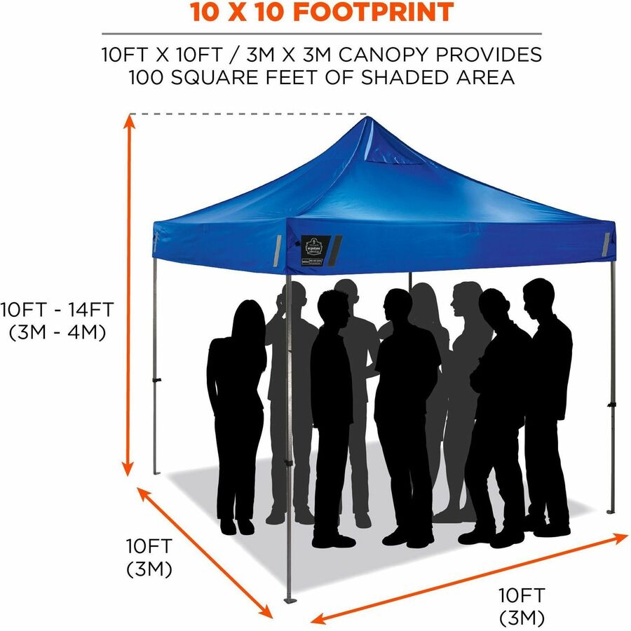 Shax 6053 Enclosed Pop-Up Tent Kit, Single Skin, 10 ft x 10 ft, Polyester/Steel, Blue, Ships in 1-3 Business Days