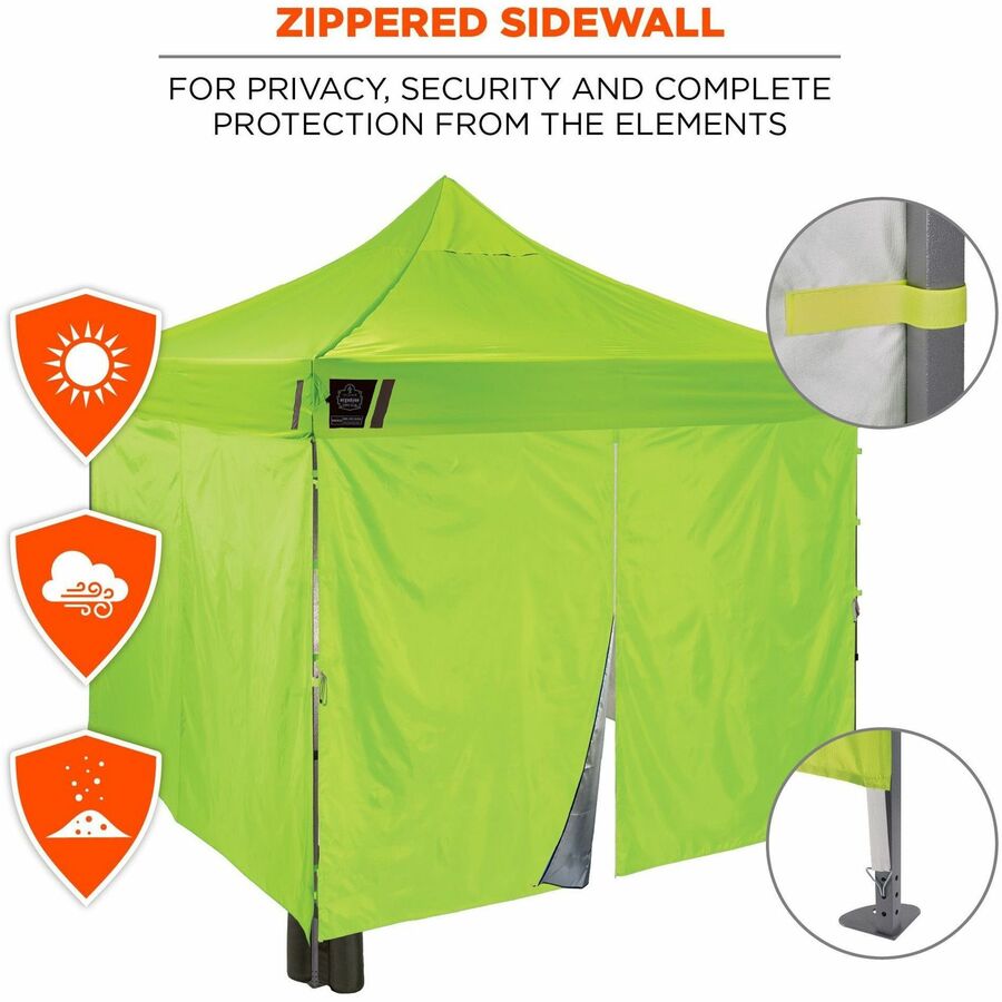 Shax 6053 Enclosed Pop-Up Tent Kit, Single Skin, 10 ft x 10 ft, Polyester/Steel, Lime, Ships in 1-3 Business Days